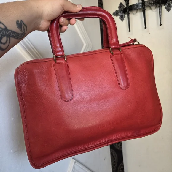 Vintage Coach NYC Red Slim Satchel 9430❤️🥀 - Picture 2 of 15